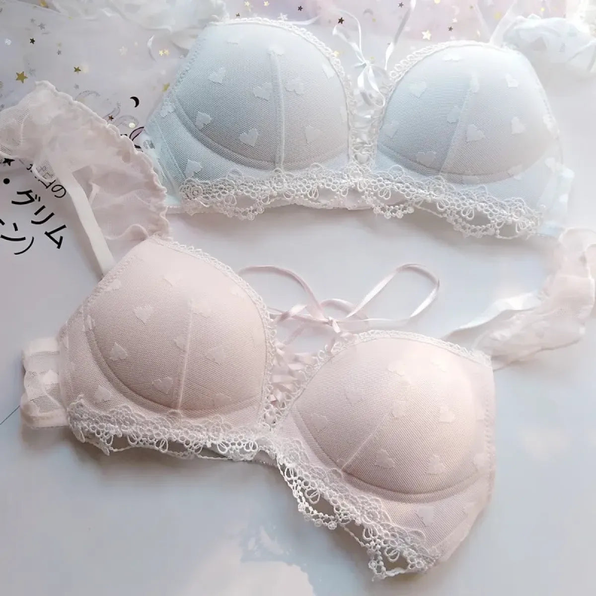 Harajuku Kawaii Fashion Japanese Heart Lace Lingerie Set - Best Sellers - 1