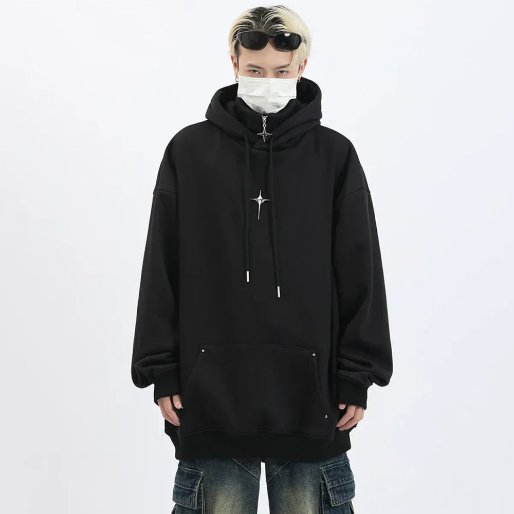 Harajuku High Neck Hoodie - Best Sellers - Men’s Hoodies - 1