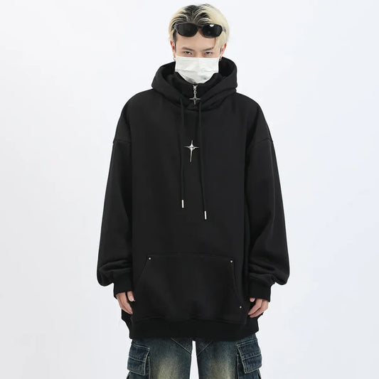 Harajuku High Neck Hoodie - Best Sellers - Men’s Hoodies - 1