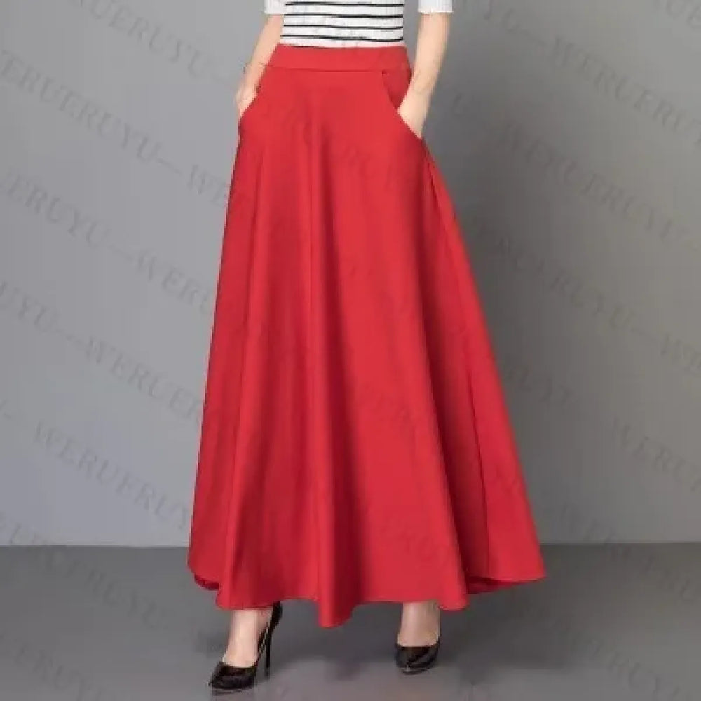 High Waist A-Line Maxi Skirt with Pockets - Best Sellers - Maxi Skirt - 1