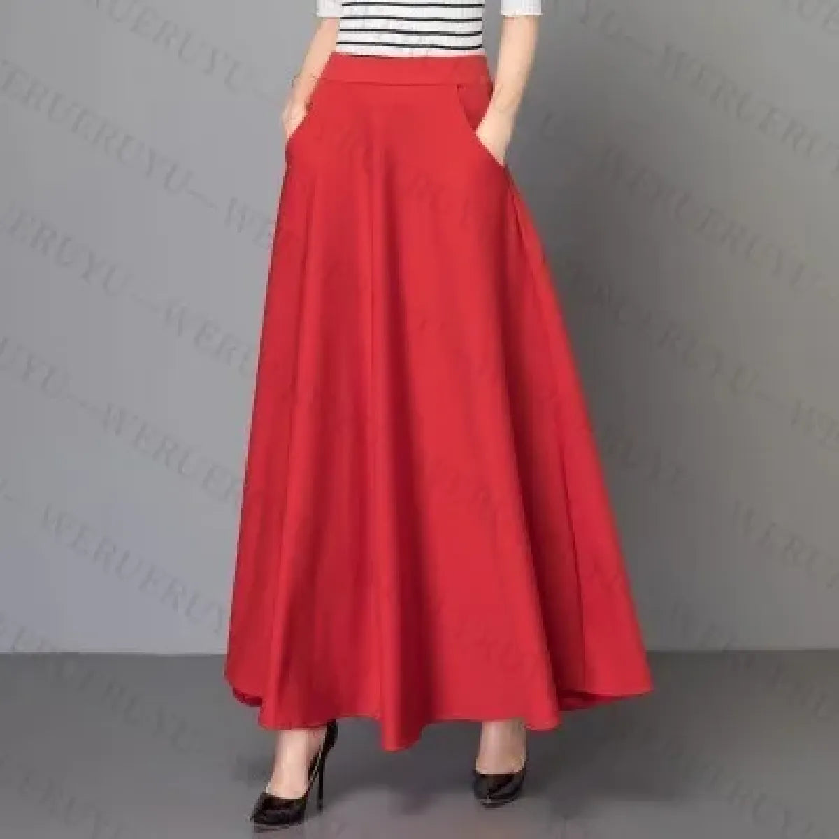 High Waist A-Line Maxi Skirt with Pockets - Best Sellers - Maxi Skirt - 1
