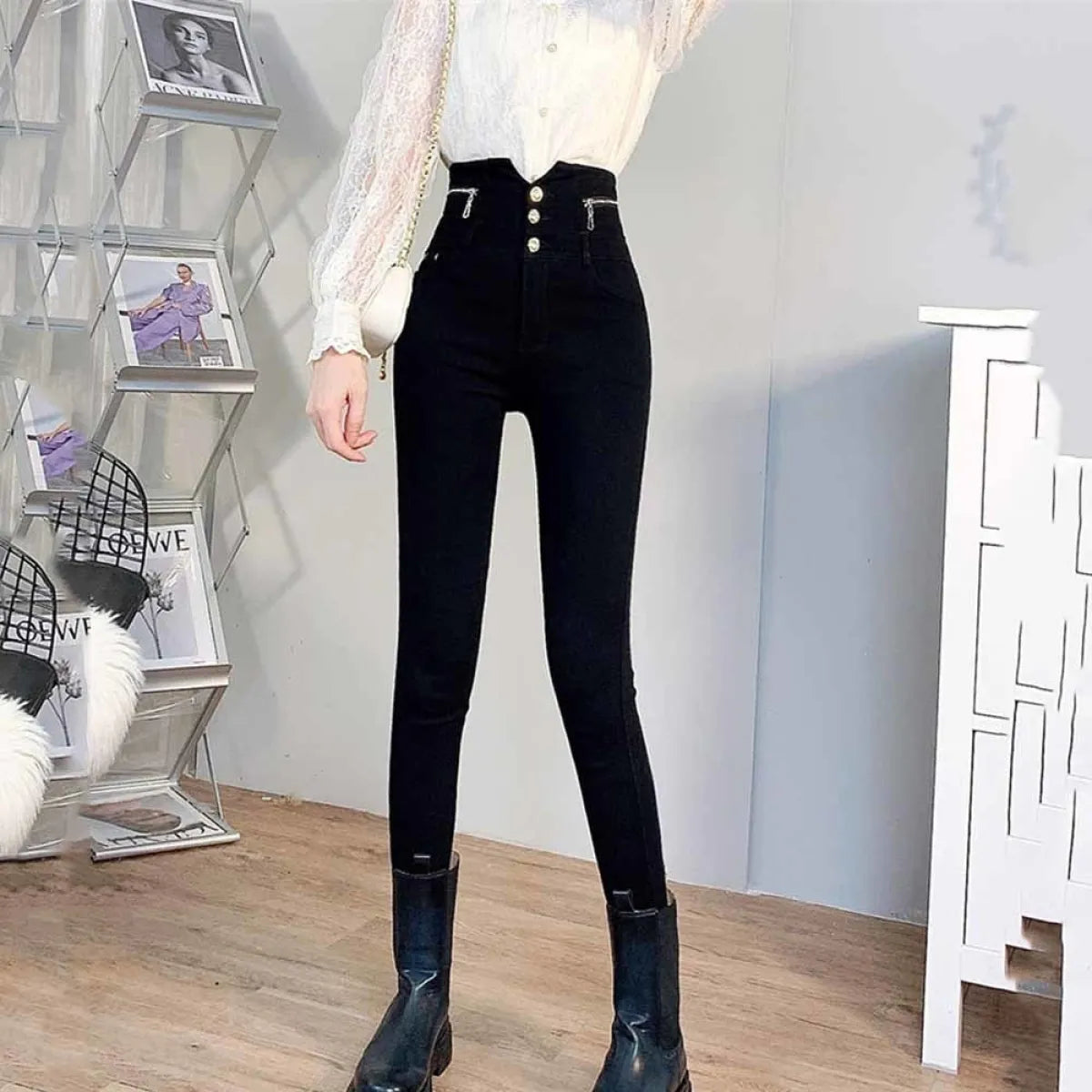 Korean Fashion High Waist Pencil Pants - Best Sellers - 6