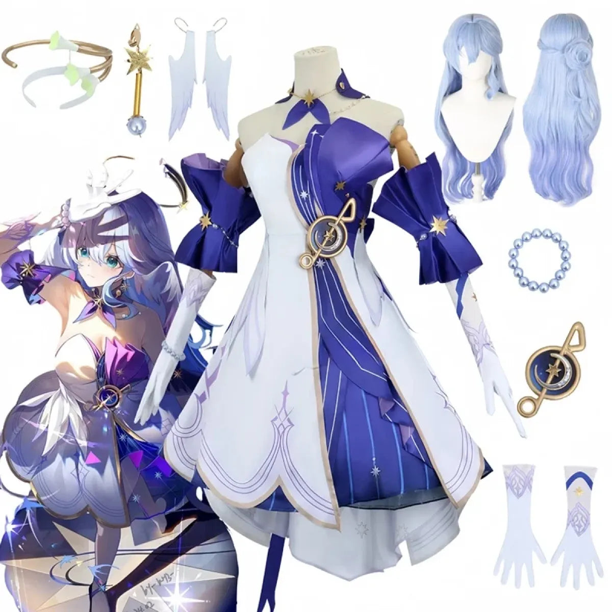 Honkai Star Rail March 7th Cosplay Costume with Wig & Accessories - 🎃 Spooky Season 🎃 - Cosplay - 1