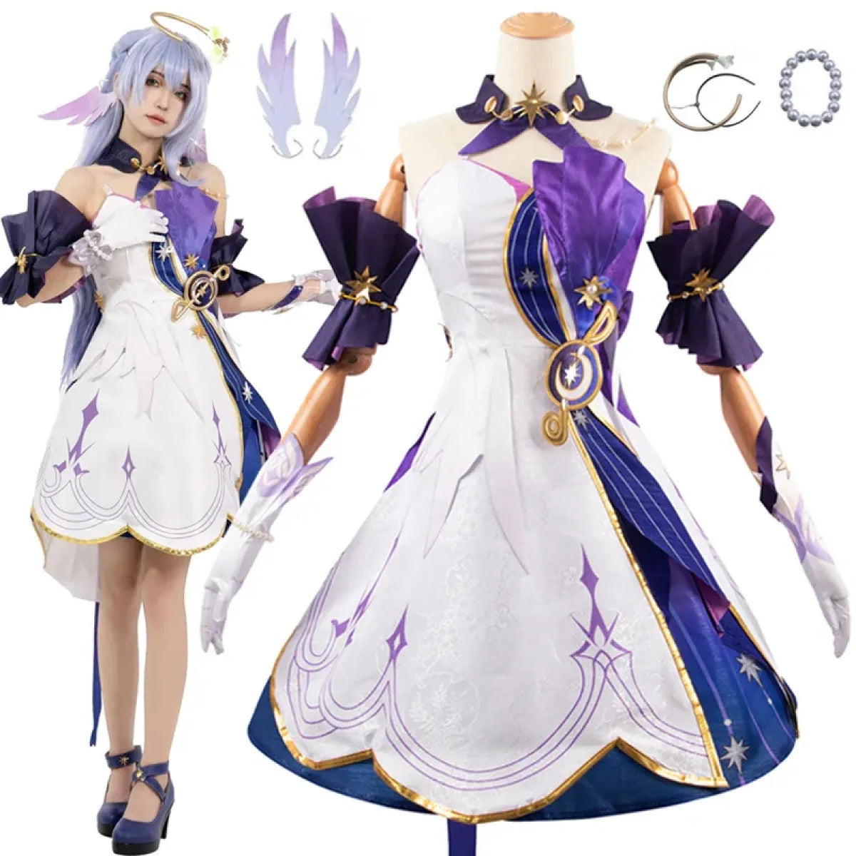 Honkai Star Rail Robin Cosplay Costume – Dress Wig Wings & Accessories - All Dresses - Short - Cosplay - 1