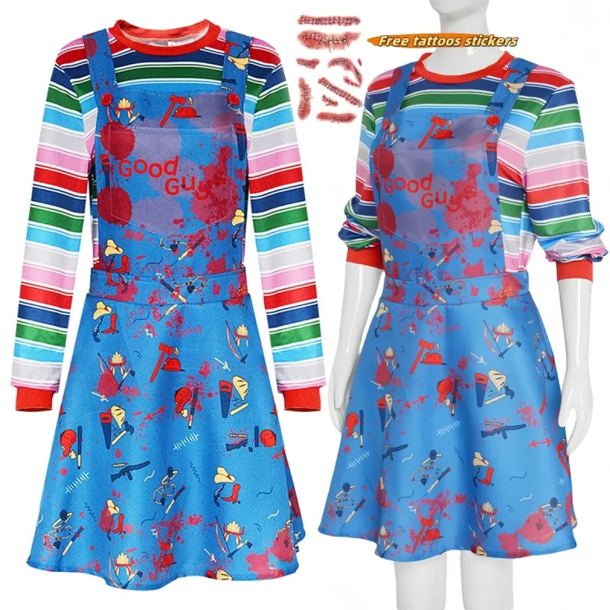Chucky-Inspired Horror Doll Cosplay Dress - All Dresses - Cosplay - 1