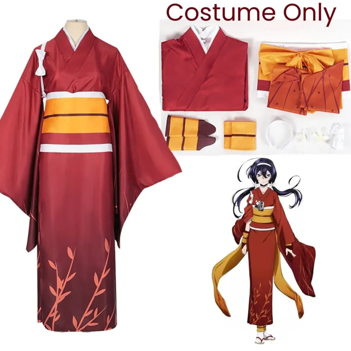 Izumi Kyouka Cosplay Costume – Bungou Stray Dogs Kimono with Wig - 🎃 Spooky Season 🎃 - Cosplay - 12
