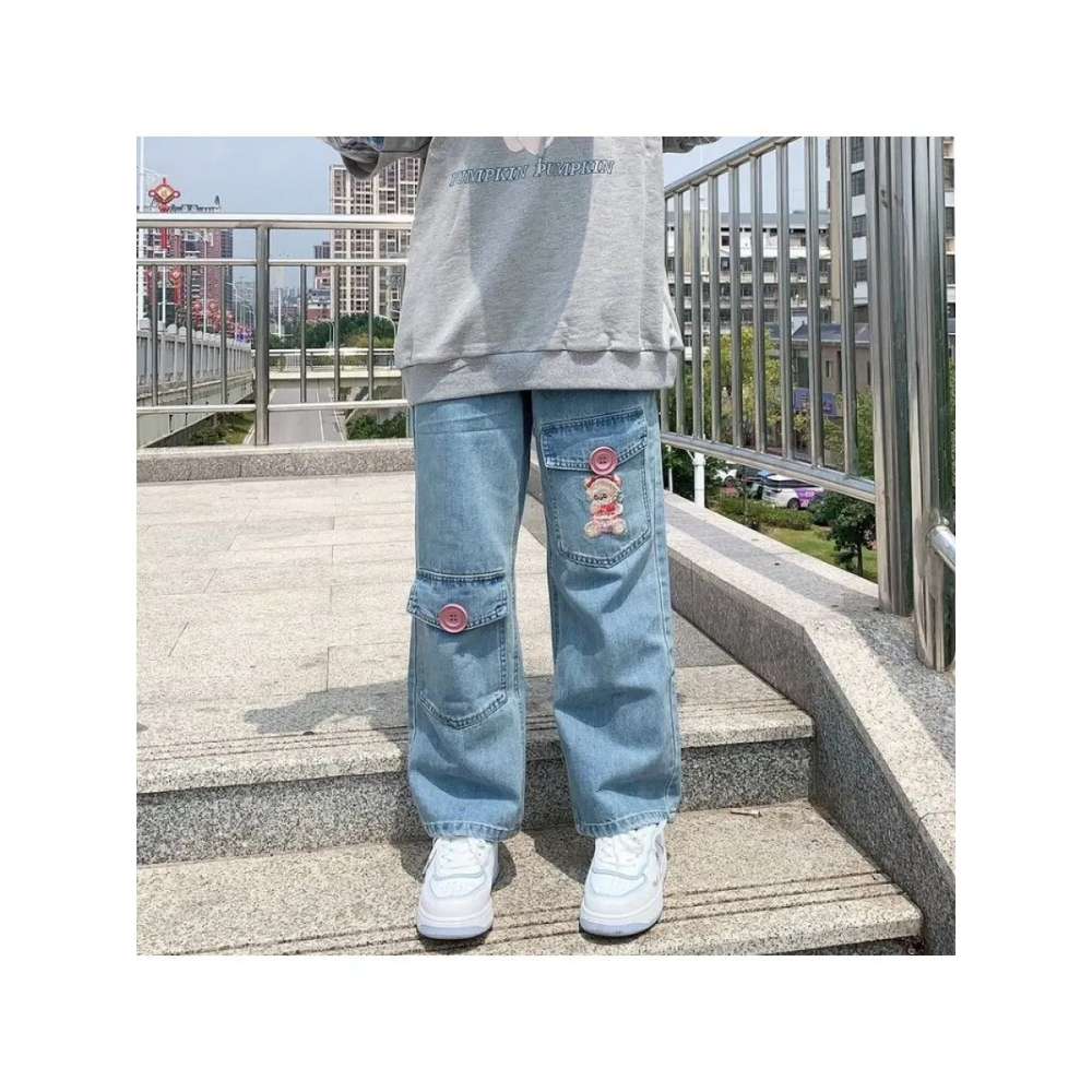 Japan Preppy Style Denim Trousers - Best Sellers - 1