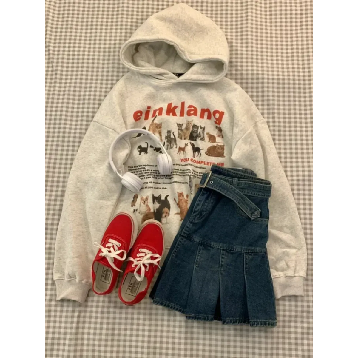 Kawaii Cat Print Fleece Hoodie Sweatshirt - Best Sellers - Sweatshirt - 1