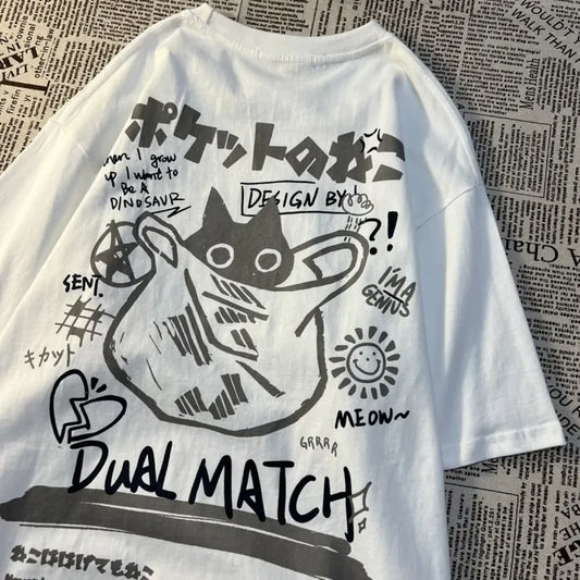 Kawaii Cat Printed Cartoon T-Shirt - Best Sellers - 1