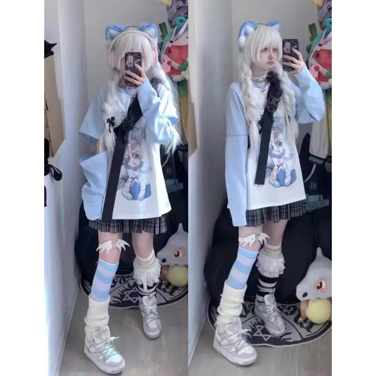 Kawaii Y2K Harajuku Top – Detachable Sleeve Anime Tee - Anime - Long - Crew - Women’s Hoodies - 1