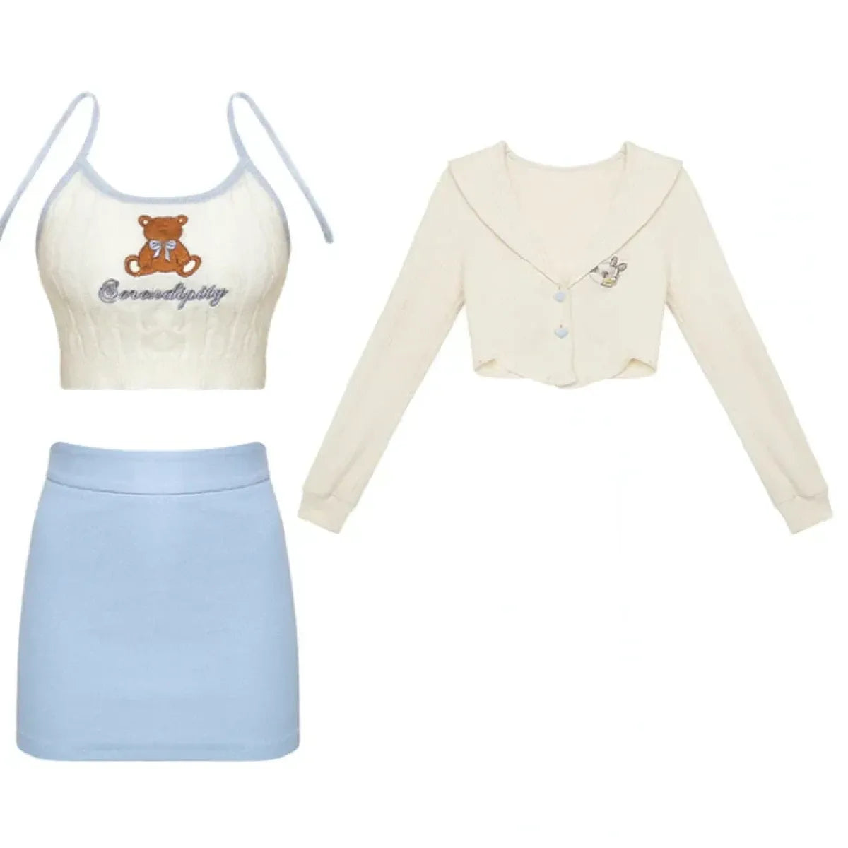 Harajuku Knit Crop Top Set - Best Sellers - Sets - 8
