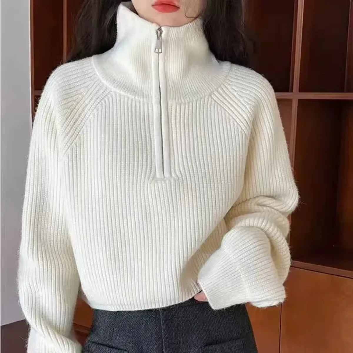 Korean Half-Zip Knit Pullover Sweater - Best Sellers - Sweater / Pullover - 5