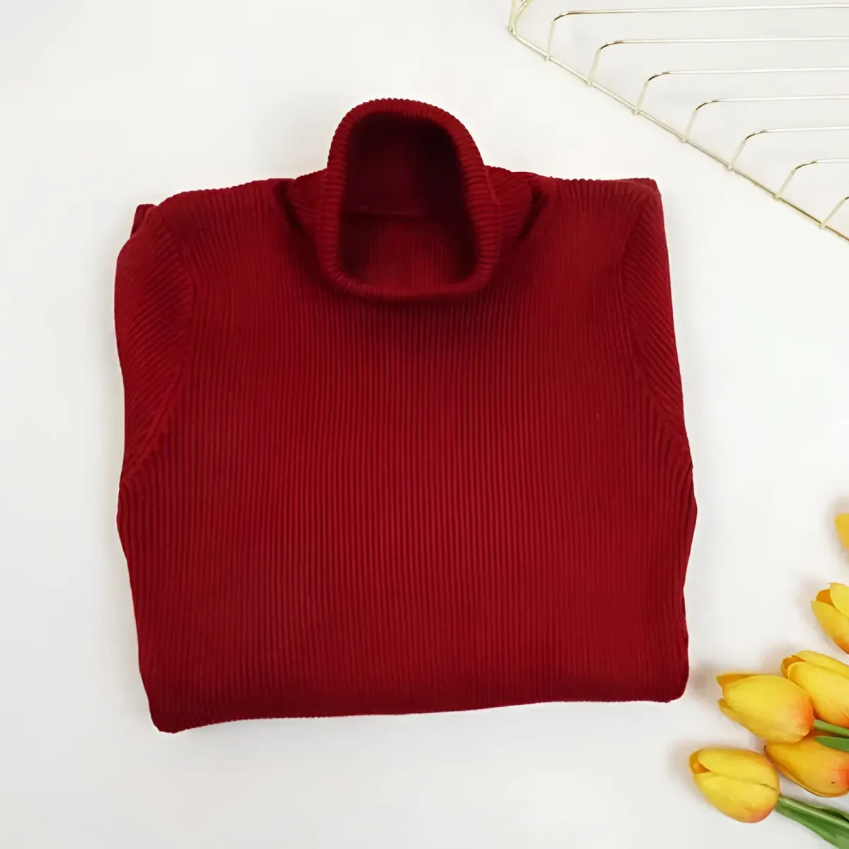 Knitted Turtleneck Dress - All Dresses - 17