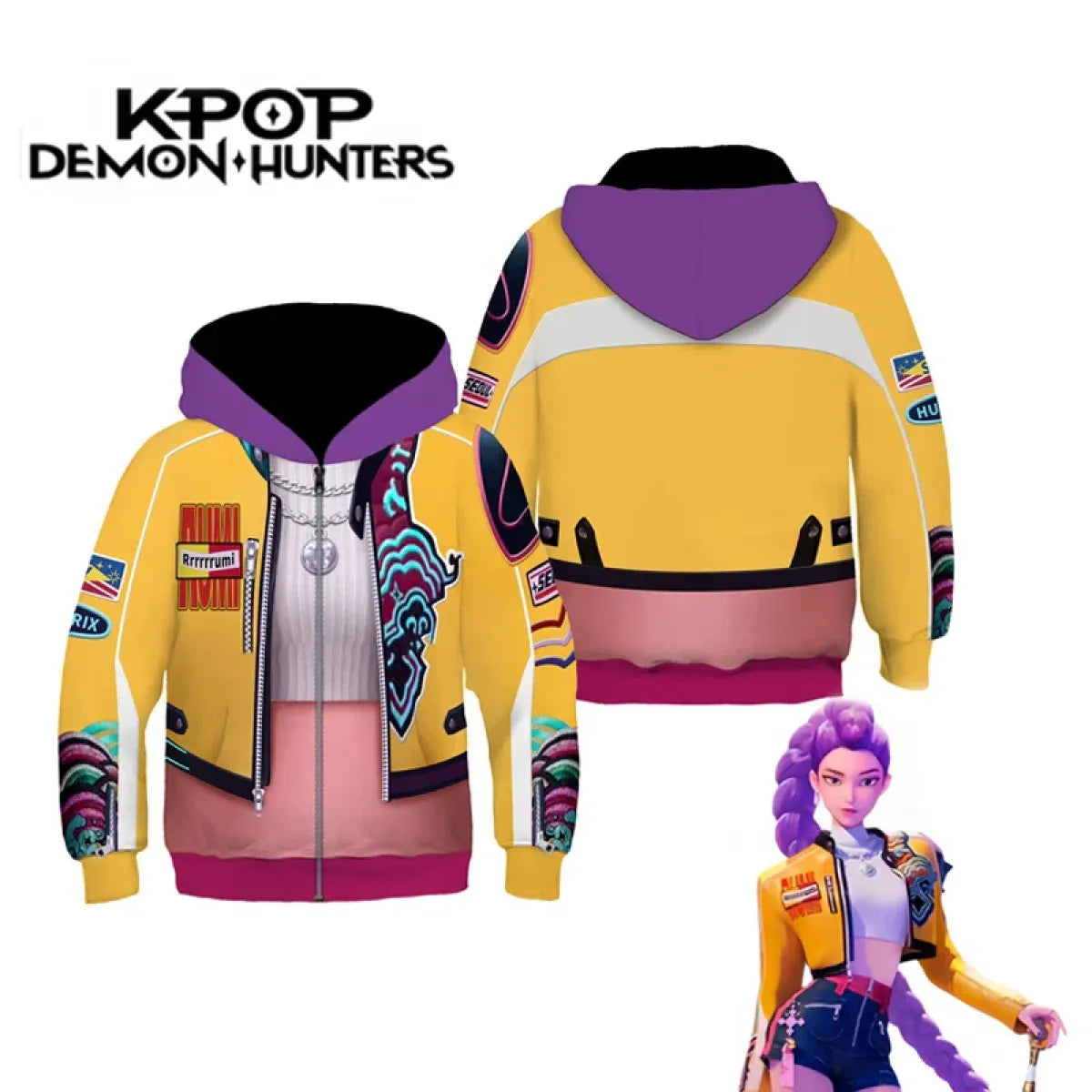 Rumi KPop Demon Hunter Cosplay Jacket for Kids - Anime - Cosplay - 7