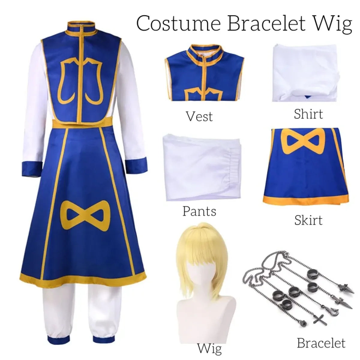 Kurapika Cosplay Costume – Hunter x Hunter Outfit with Wig & Chains - Anime - Cosplay - 10