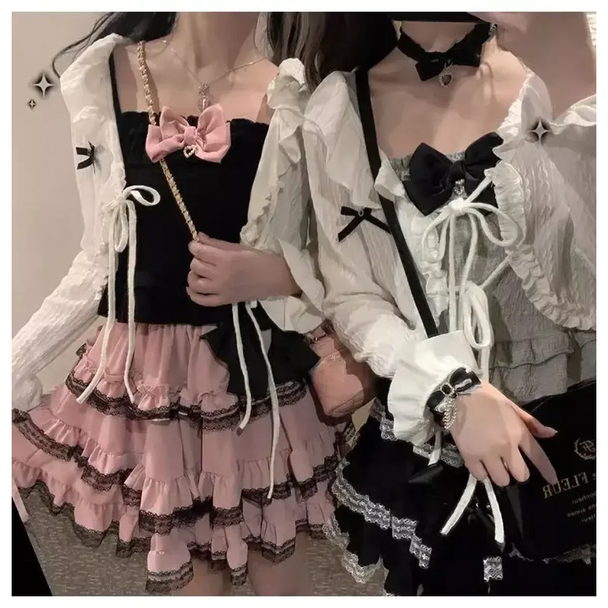 Lace Mini Cake Lolita Skirt – High Waist Ruffle Bow Detail - Best Sellers - Skirts - 1