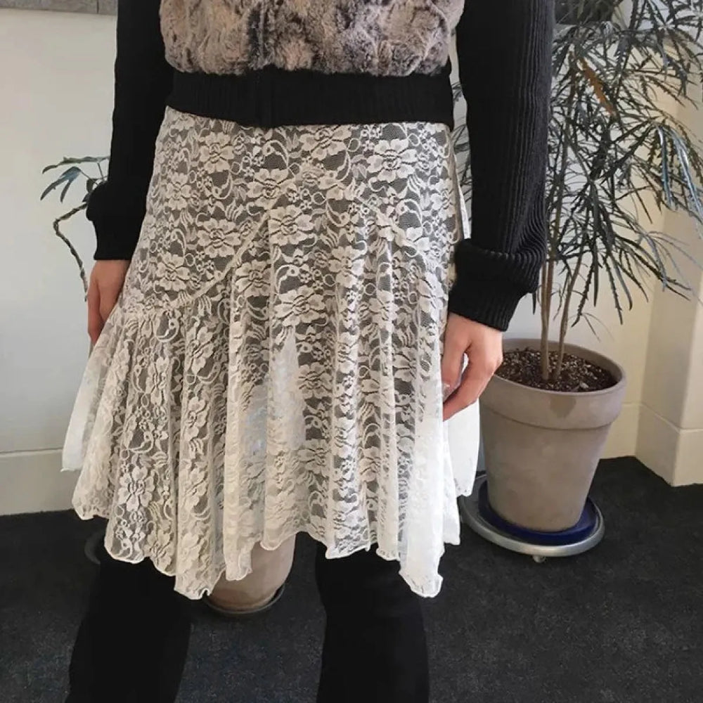 Asymmetrical Vintage Lace Overlay Skirt - Best Sellers - Skirts - 1