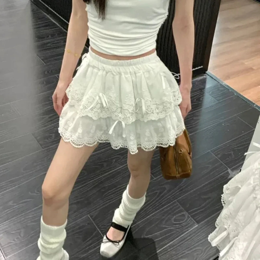 Kawaii Lace Ruffle Mini Skirt - Best Sellers - Skirts - 1