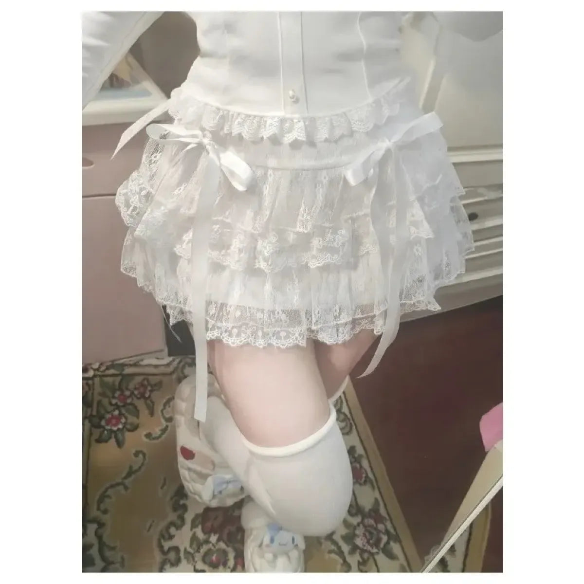 Lace Tiered Mini Skirt – Kawaii Sweet Lolita High Waist - Best Sellers - Long - Skirts - 1
