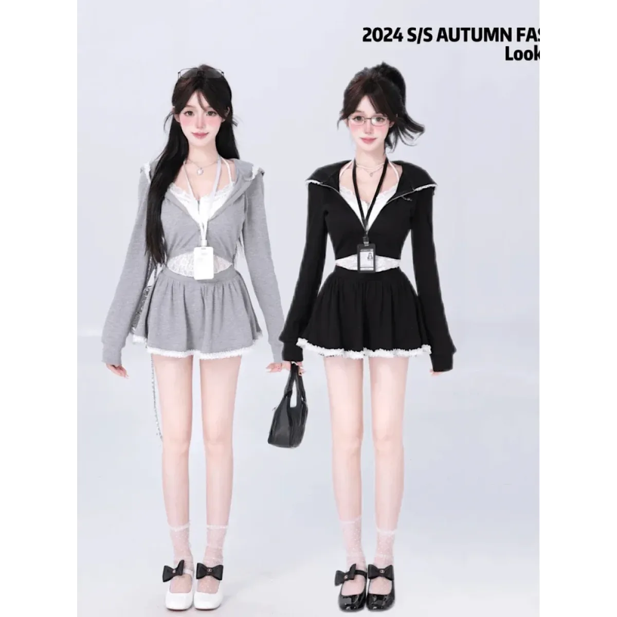 Harajuku Lace Trim One-Piece Dress - All Dresses - Dresses - 1