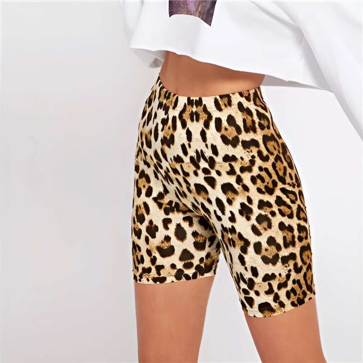 Women’s Casual Leopard Printed Skinny Short Leggings - Best Sellers - 5
