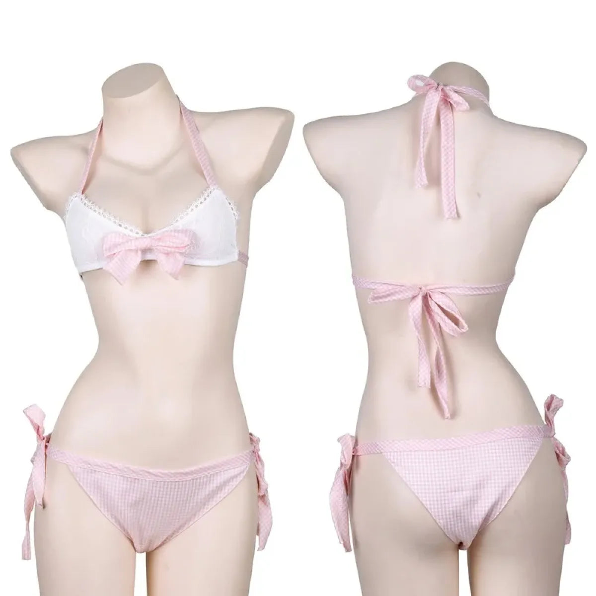 Lolita Pink Gingham Bikini Lingerie Set - Best Sellers - Sexy Lingerie - 1
