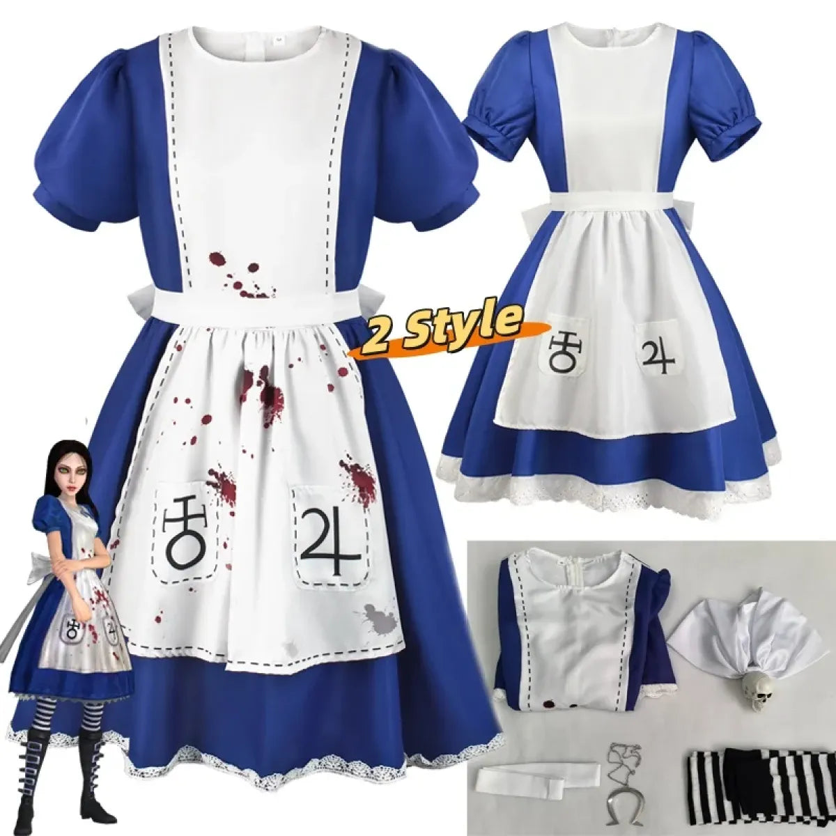 Gothic Alice Lolita Cosplay Dress Set - All Dresses - Cosplay - 1