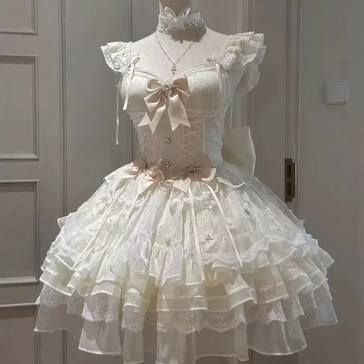 Sweet Princess Bow Lace Lolita Dress - All Dresses - Lolita Dress - 1