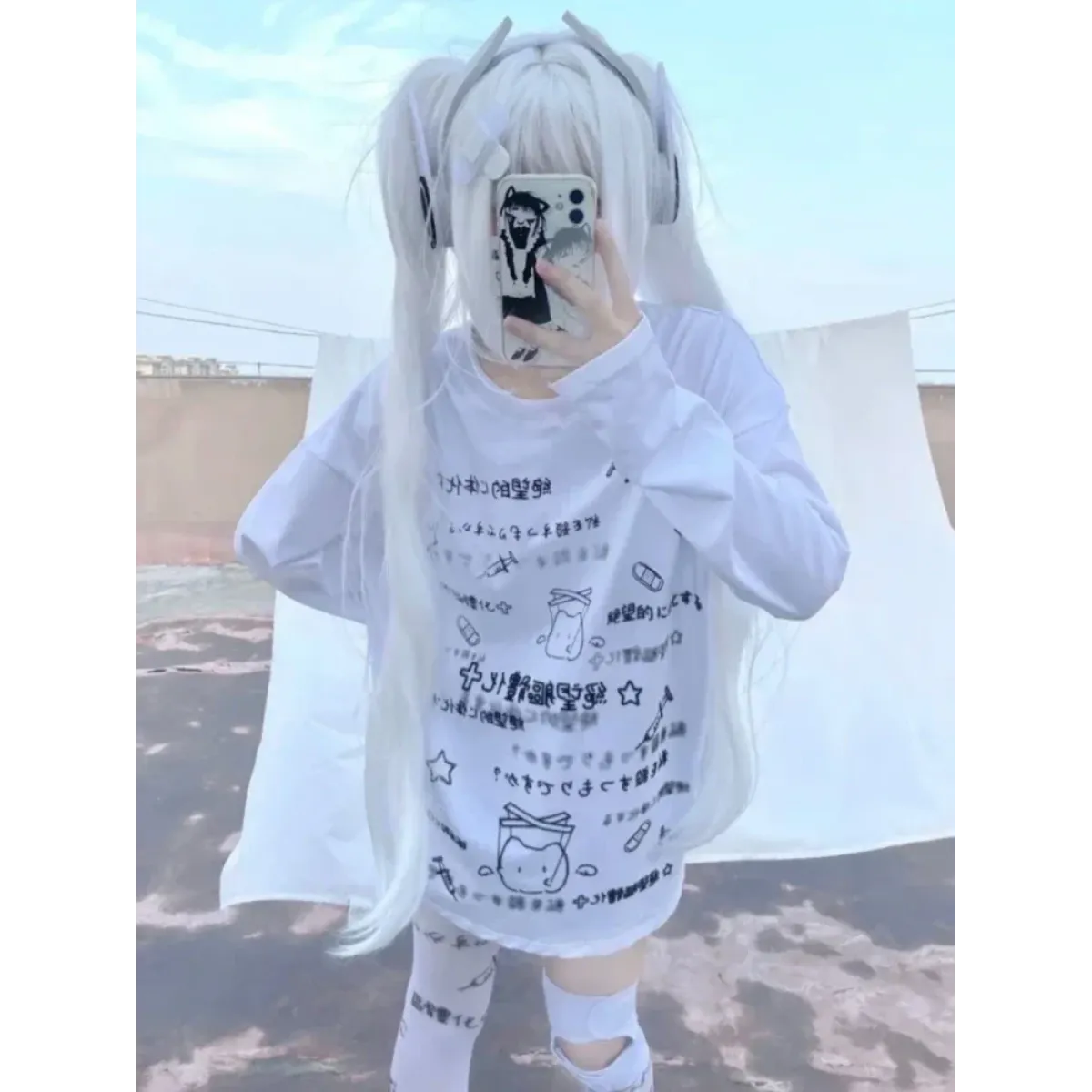 Kawaii Harajuku Letter Print Long Sleeve Tee - Best Sellers - T-Shirts - 1