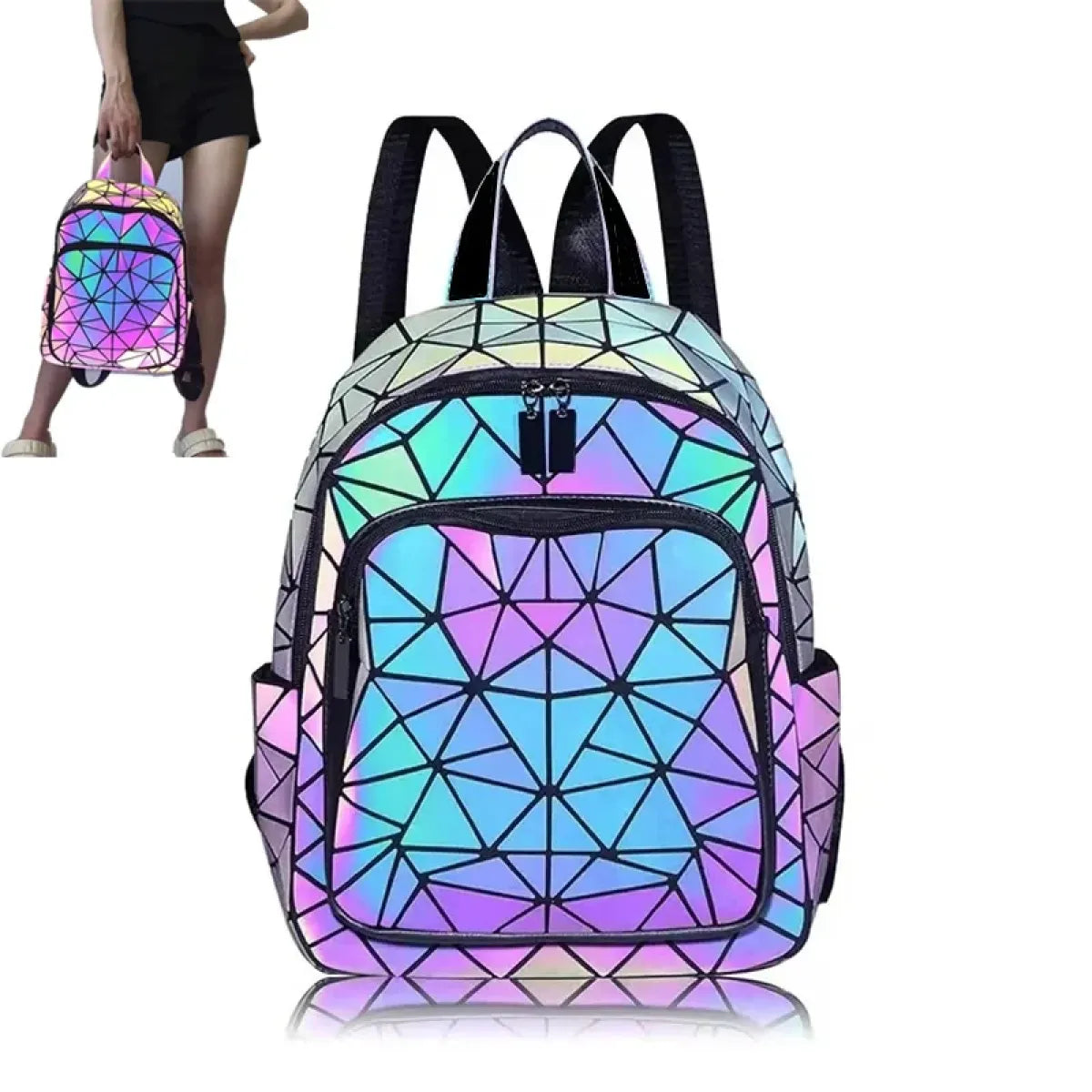 Luminous Holographic Geometric Backpack - Accessories - Backpack - 1
