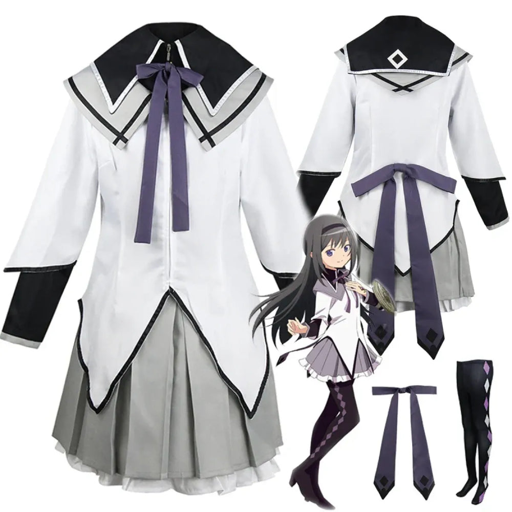 Homura Akemi Cosplay Uniform – Madoka Magica Magical Girl Dress Set - All Dresses - Sets - 1