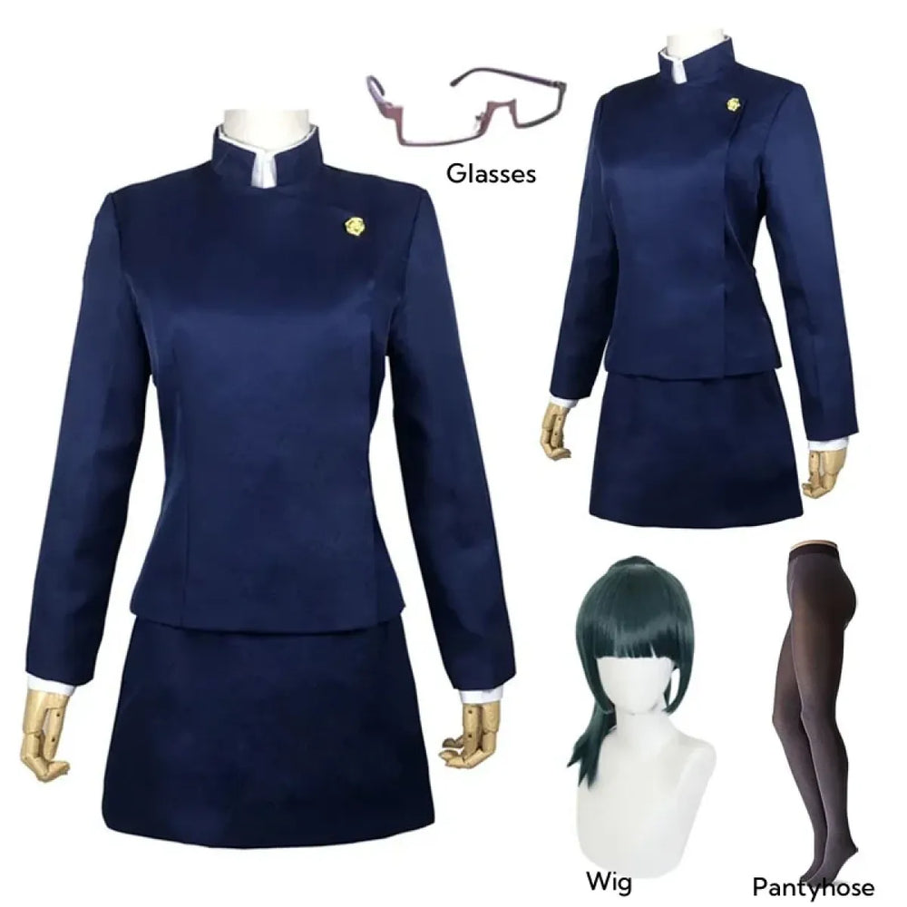 Jujutsu Kaisen Maki Zenin Cosplay Costume with Glasses and Wig - 🎃 Spooky Season 🎃 - Long - Cosplay - 1