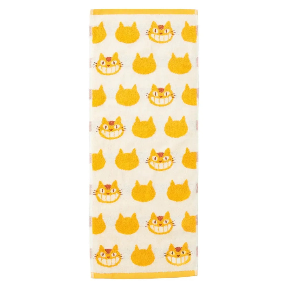 My Neighbor Totoro Catbus Face Towel Yellow and White - Best Sellers - Towels - 1
