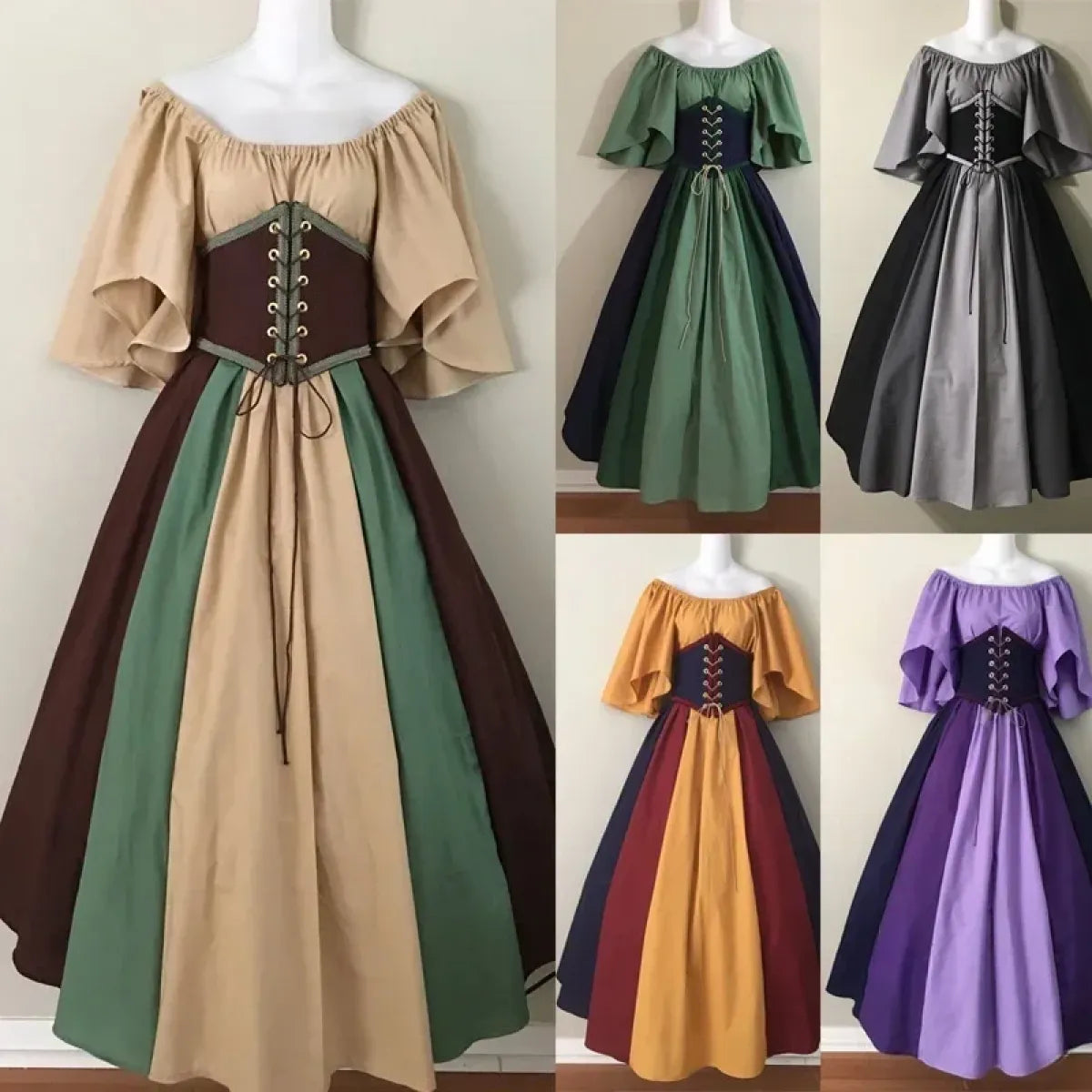 Medieval Renaissance Dress – Corset Gown Plus Size Cosplay - All Dresses - Cosplay - 1
