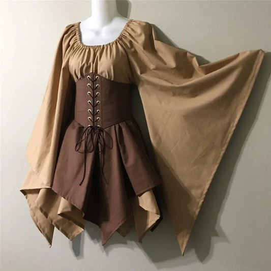 Medieval Renaissance Dress – Full Sleeve Costume with Corset - All Dresses - Cosplay - 8
