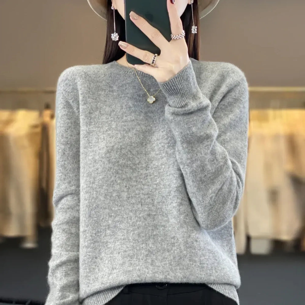 Merino Wool Round Neck Slim Pullover Sweater - Best Sellers - Sweater / Pullover - 1