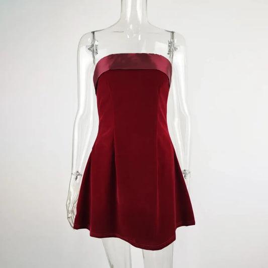 Elegant Velvet Mini Dress - All Dresses - Dresses - 13