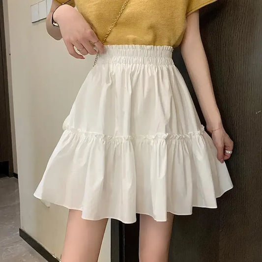 Harajuku Patchwork White A-Line Mini Skirt - Best Sellers - Mini Skirt - 1