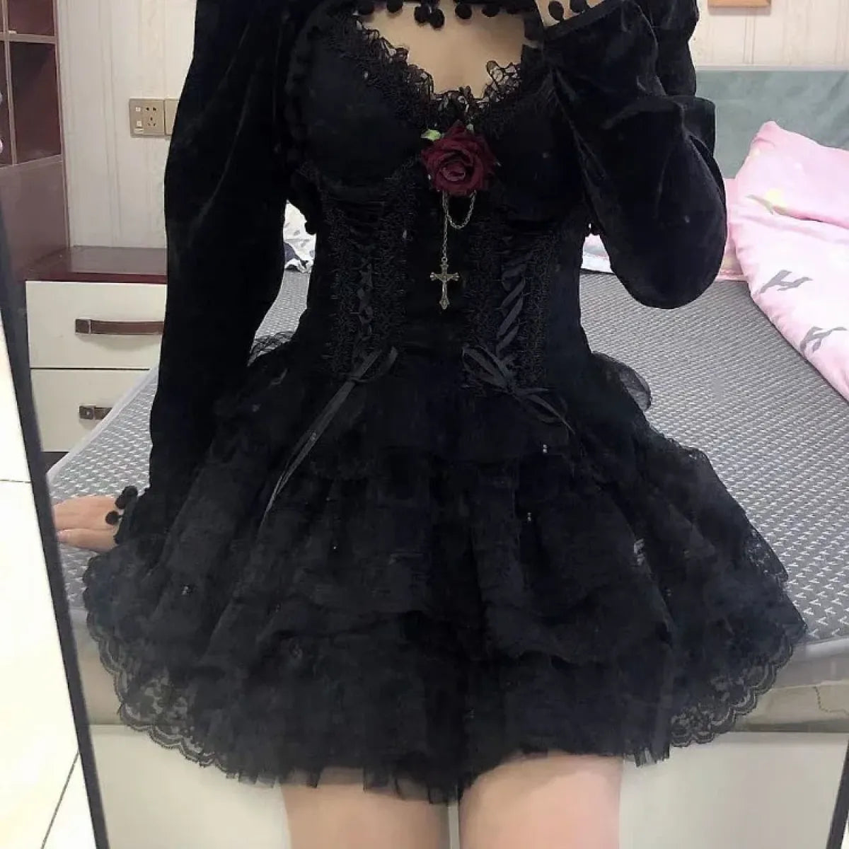 Gothic Lace Ruched Tutu Mini Skirt - Best Sellers - Mini Skirt - 1