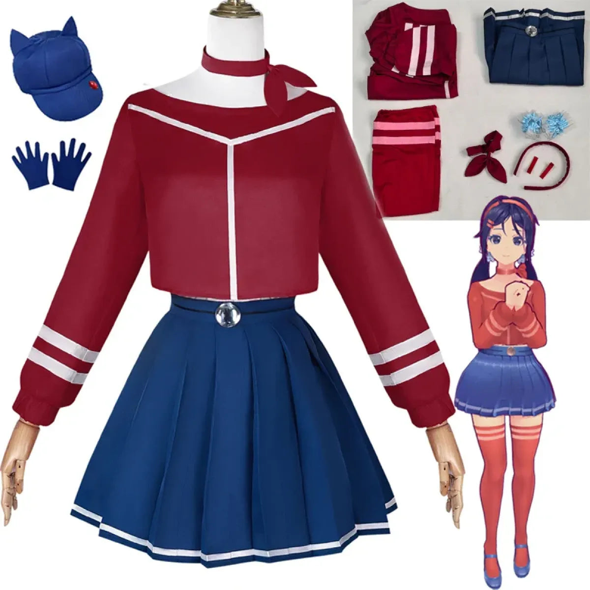 Mita Mira Cosplay School Uniform – MiSide Yandere JK Set for Girls & Women - Anime - Sets - 1