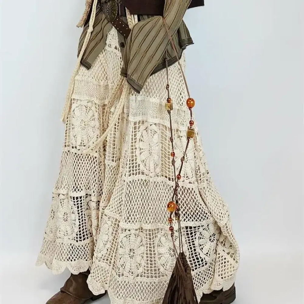 Mori Girl Crochet Maxi Skirt - Best Sellers - Skirts - 1