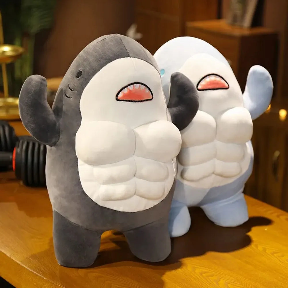 40CM Muscle Shark Plush Doll - Cartoon Strong Shark Stuffed Toy - Best Sellers - 1