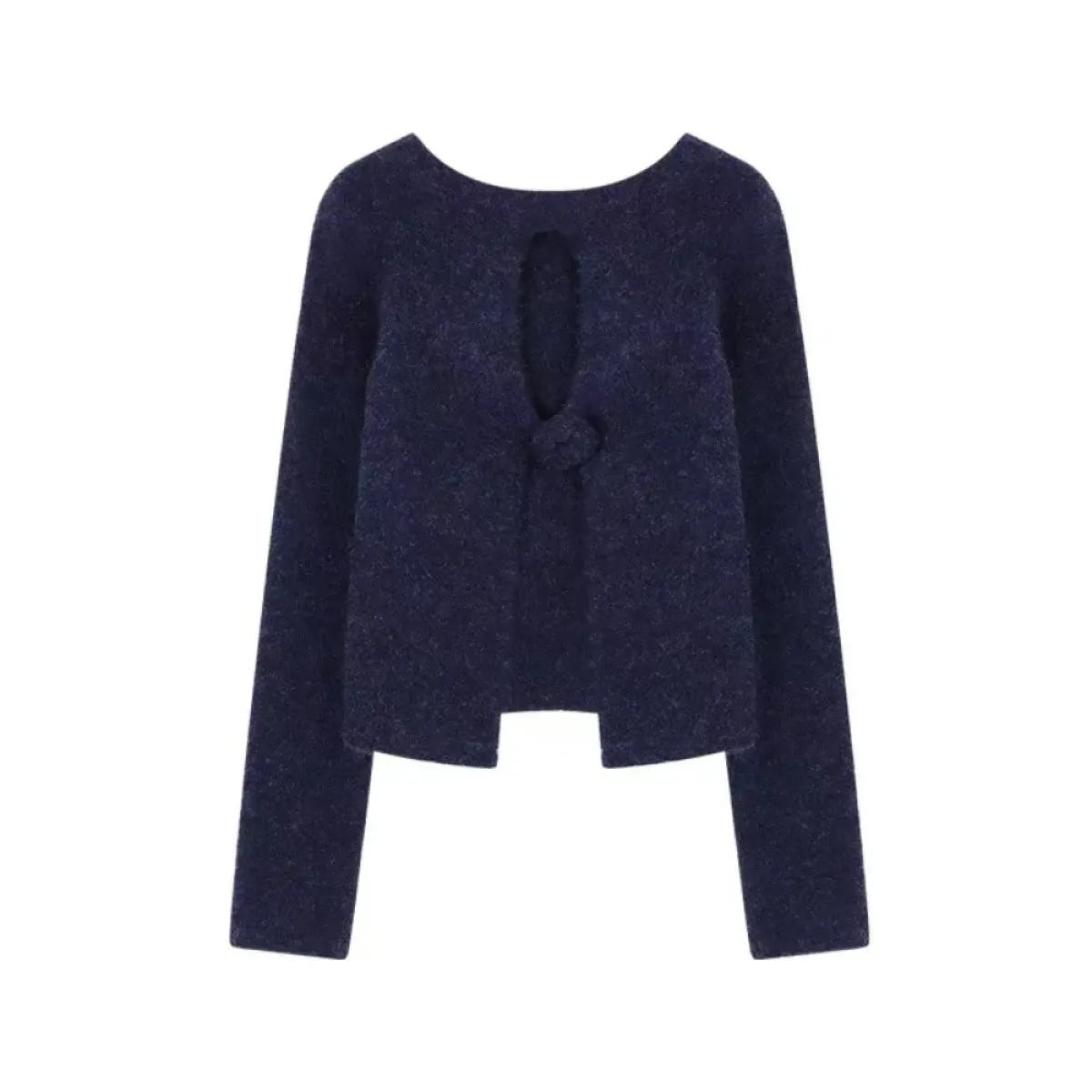 Navy Knit Cutout Sweater & White Peplum Top – Harajuku Set - Best Sellers - Sets - 3