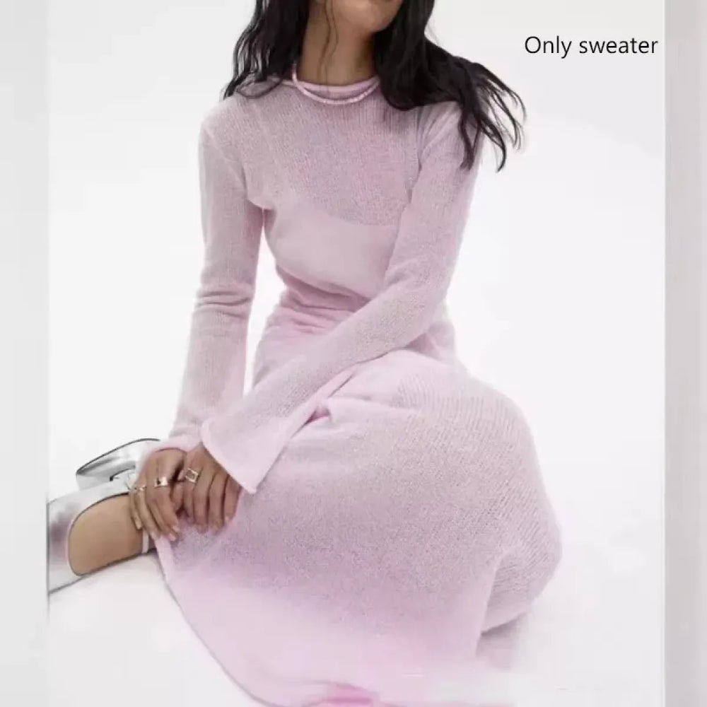 Soft Knit Ombre Maxi Sweater Dress - All Dresses - Dresses - 1