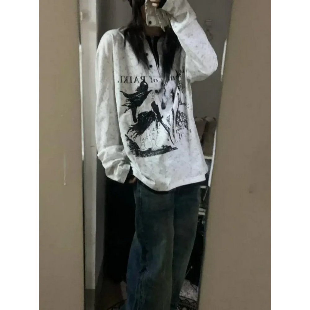 Oversized Gothic T-Shirt - Best Sellers - Long - V-neck - Unisex T-Shirts - 1