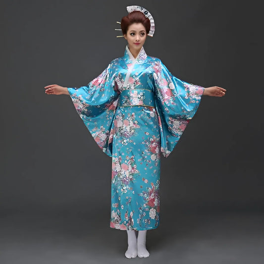 Peacock Printed Floral Women’s Yukata - Anime - 7