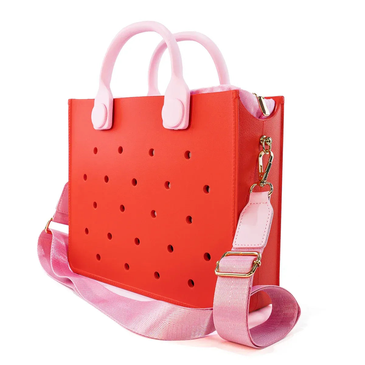 Purple EVA Charm Tote Bag with Pink Strap - Accessories - Shoulder Bag - 6