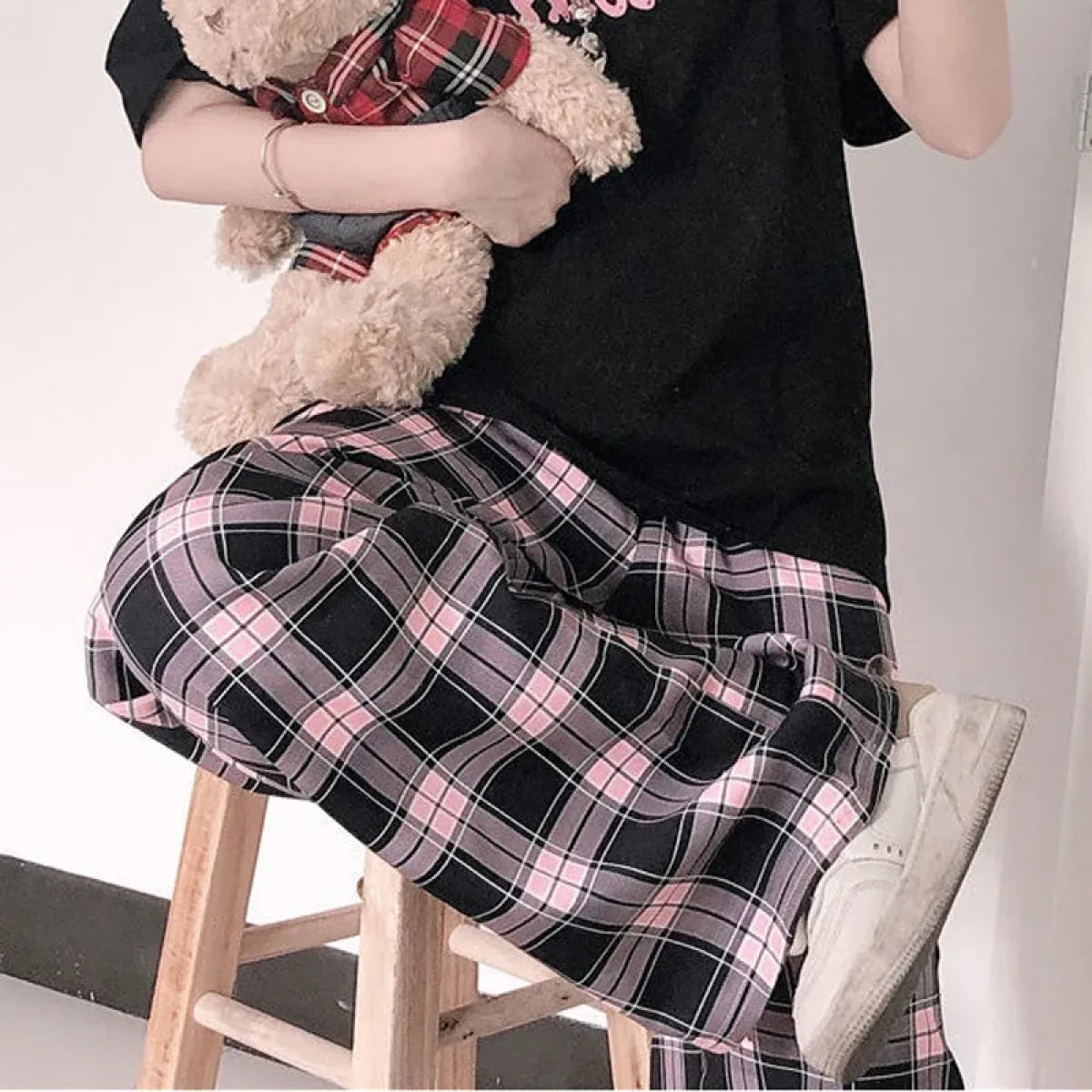 Plaid Harajuku Wide Leg Pants - Best Sellers - Women’s Pants - 1