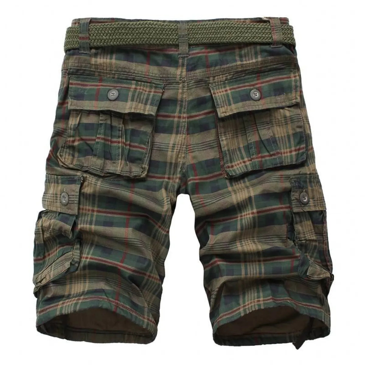 Plaid Patterned Cargo Shorts - Best Sellers - 4