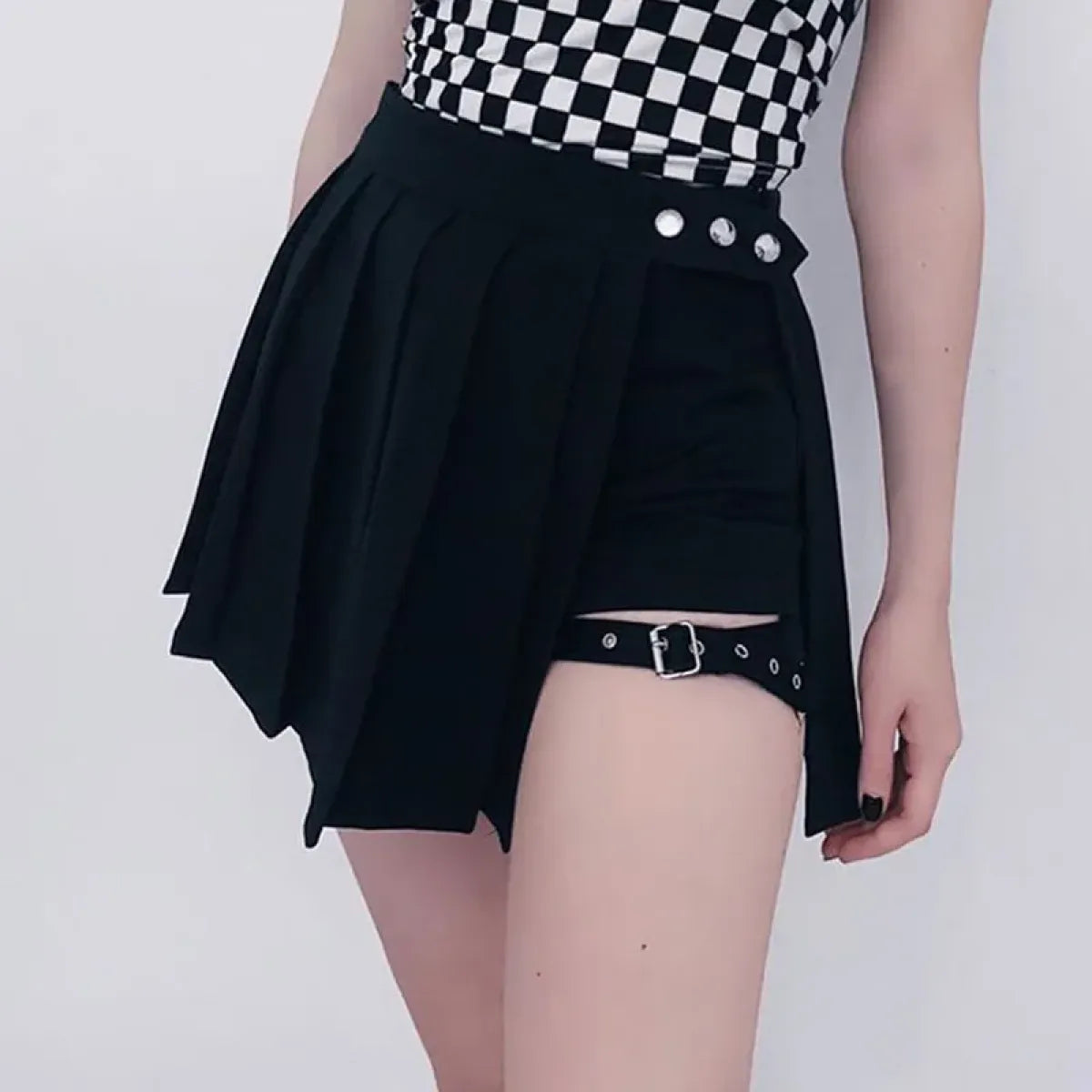 Pleated Gothic Mini Skirt – High Waist Punk Cosplay Shorts - Best Sellers - Skirts - 1